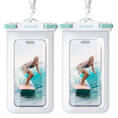 Lamicall 2 Pack Green White Cell Phone Bag, for Mother Mom Father Teens - color: White & White