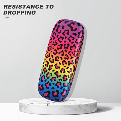 Eyeglasses Case, Hard Shell Protective Case for Glasses, Unisex for Women Men - color: Colorful Leopar