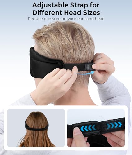 LOVE EYE Sleeping Eye Mask with Bluetooth 5.4 Headphones for Side Sleepers - color: Black