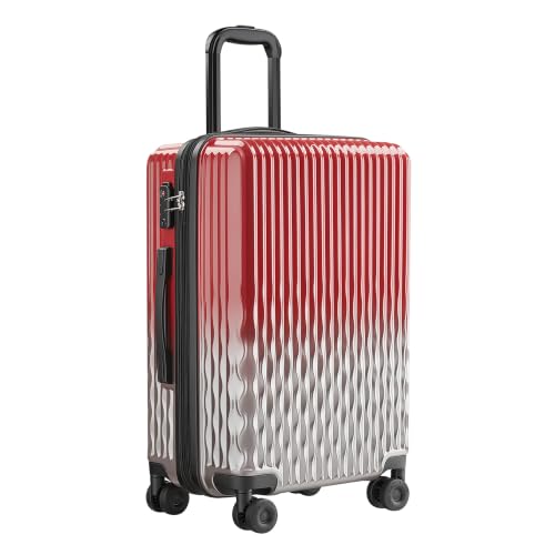 Checked Luggage, 24 Inch Expandable with Spinner Wheels, TSA Lock, Lightweight Travel Suitcase with Large Capacity - color: Ruby Red, size: 24inch