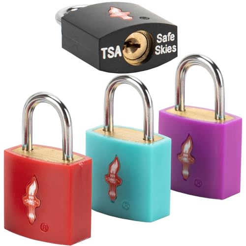 TSA Luggage Locks 4-Pack 4 Colors – Keyed Alike TSA Approved for Family - color: 4 packs family sets