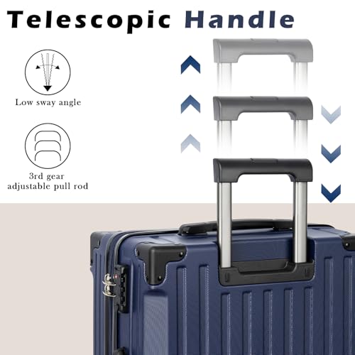 Eeeza Luggage Sets 5 Piece,Lightweight Durable Hardshell,20/24/28 Inch - color: PorscheBlue