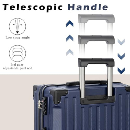Eeeza Luggage Sets 5 Piece,Lightweight Durable Hardshell,20/24/28 Inch - color: PorscheBlue