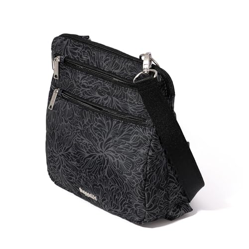 Baggallini Securtex Anti-Theft Large Crossbody - color: Midnight Blossom Print