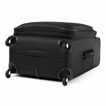 Travelpro Maxlite 5 Softside Checked Luggage Spinner, Black, 25-Inch | Medium Checked Suitcase, Expandable With 4 Wheels, Lightweight & Versatile Travel Design, Men & Women - color: Black, size: Checked-Medium 25-Inch