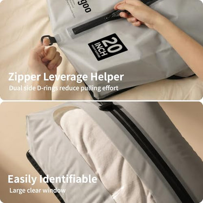 Vacuum Seal Bags for Travel with Pump, Light Grey, 20+24 - color: Light Grey, size: Fits 22-24 in suitcase