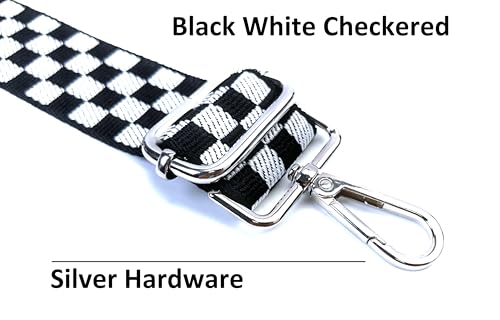 Purse Strap Replacement for Crossbody Bags & Handbags - color: Black White Checkered, size: 1-1/2 Inch Wide