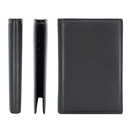 Polare RFID 차단 가죽 여권 홀더 여행용 바이폴드 지갑 남성용, 블랙., RFID 차단 지갑 - color: 블랙.