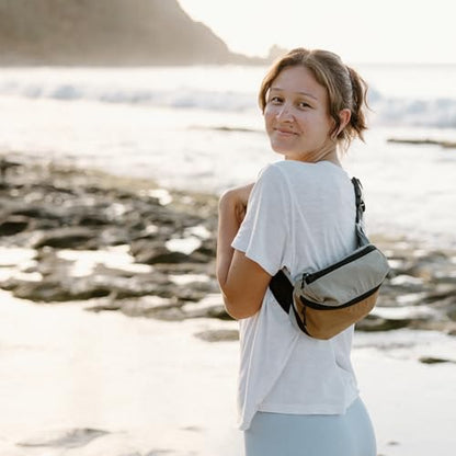 Nomadix Fanny Pack Eastern Beach – Lightweight, Water-Resistant Crossbody Bag for Hiking, Festivals, and Travel – Eco-Friendly Recycled Nylon with Key Clip, Dual Pockets, and Secure Storage - color: Eastern Beach