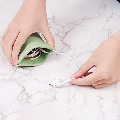 2 Pack Green PU Leather Slim Ring Pouches Jewelry Bags for Travel - color: Green, size: 2.99" x 2.56"
