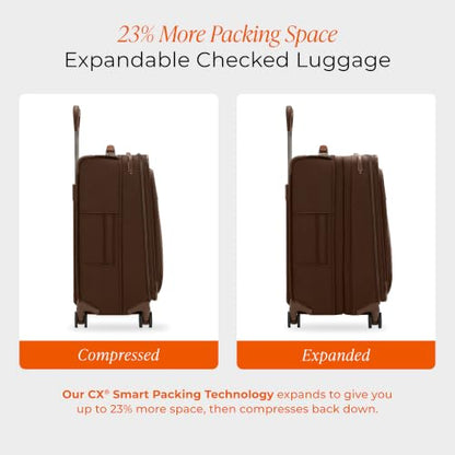 Briggs & Riley Baseline Compact 24 Inch Softside Checked Luggage, Chocolate - color: Chocolate, size: 24" Checked