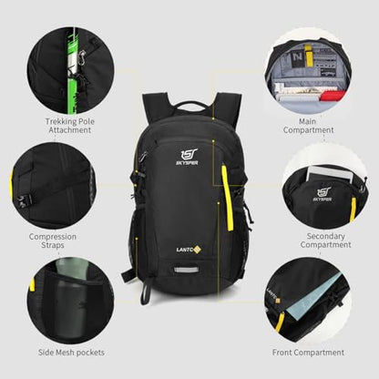 SKYSPER Small Hiking Backpack, 20L/30L Lightweight Travel Backpacks Hiking Daypack for Women Men - color: Lantc20-black, size: 30 l