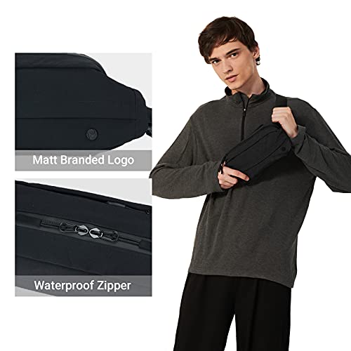 Purevave Washed Nylon Small Sling Bag for Men, Crossbody Bag for Men, Mens Sling Bag Crossbody 2.5L - color: Black