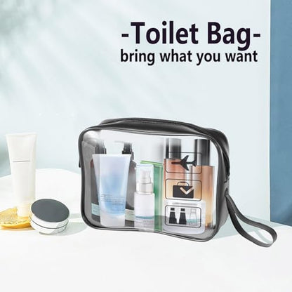 TSA Approved Toiletry Bag 2 Pack,Clear Travel Bags for Toiletries - color: Black-2pcs