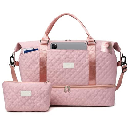 50L XL Weekender Bags for Women, Large Travel Duffle Bags, Pink - color: pink