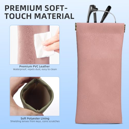 Sunglasses Case, Flat Design Night Driving Glasses Case for Men& Woman - color: Orange Blue Pink