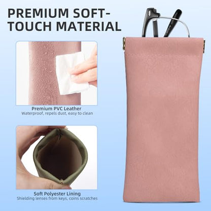 Sunglasses Case, Flat Design Night Driving Glasses Case for Men& Woman - color: Orange Blue Pink