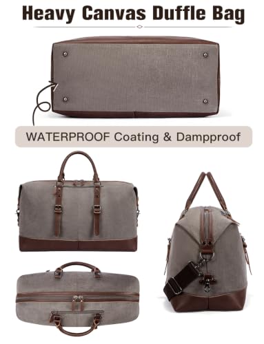 Personalized Duffle Bag for Men Travel Weekender Overnight Duffel Initial J - color: Brown J