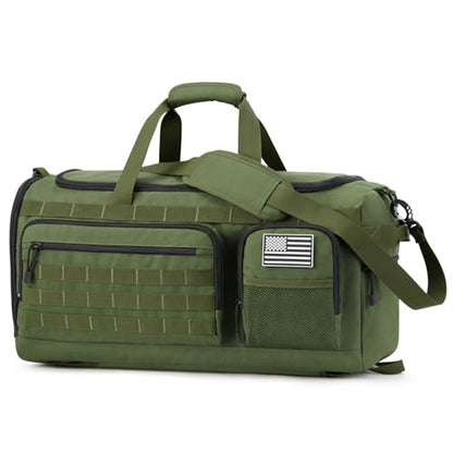 G4Free 3-in-1 Duffle Bag Travel Gym Sports, Large Tactical Duffel Backpack - color: Green