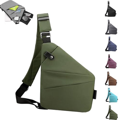 Anti Theft Travel Bag,Crossbody Travel Bag - color: Green, style: Left Shouler