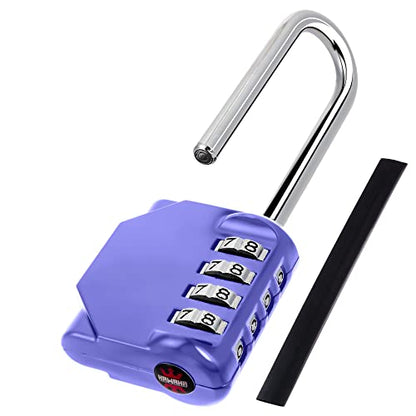 CL21VP 2.6 Inch Long Shackle Combination Lock, 4 Digit Combination Padlock Set Your own Combination for Gym Locker Lock, School, Gates, Doors, Toolbox, Hasps and Storage (Very Peri (L) *1) - color: Very Peri (L) *1