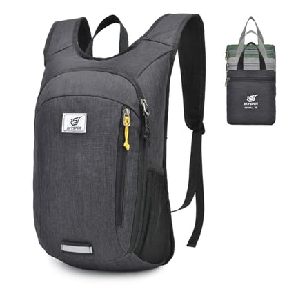 SKYSPER 스몰 데이팩 10L/15L/20L 하이킹 백팩 휴대용 경량 여행용 데이 팩 여성 남성용 - color: 블랙., size: 15l