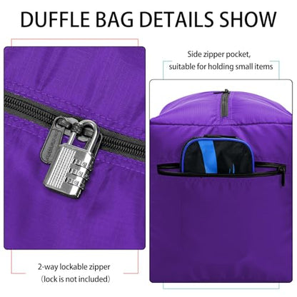 iFARADAY Foldable Duffel Bag, 30 inch / 75L, Purple - color: Purple-75L