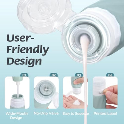 6Pcs Travel Bottles for Toiletries, Silicone Travel Size Containers Set - color: GRAY