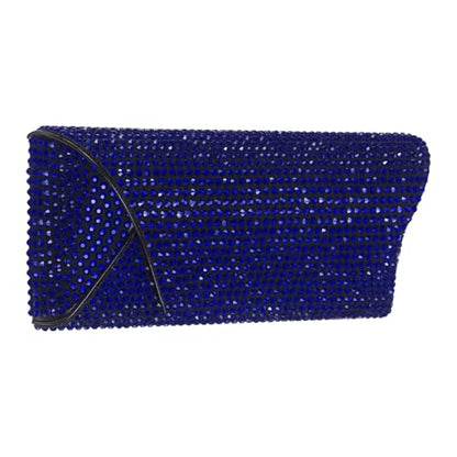 PATIKIL Bling Sunglass Case Eyeglasses Hard Shell w/Rhinestones - color: Blue
