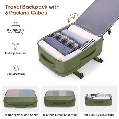 Luggage Sets 7 Piece,Hardside Large Checked Suitcase with Backpack Set | ABS Lightweight But Durable Carry on Luggage with 360° Spinner Wheels& YKK Zippers,TSA Lock,Space-Saving Nested - color: Amry Green, size: 7-Piece Sets
