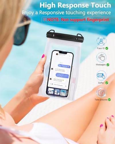 PEDVSTY Waterproof Phone Pouch Floating, Double Seals, Expandable Space - color: White, size: Regular (Up to 7.2")