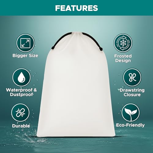 Large Shoe Bags for Travel, 5 Pack Waterproof Drawstring Storage Bags