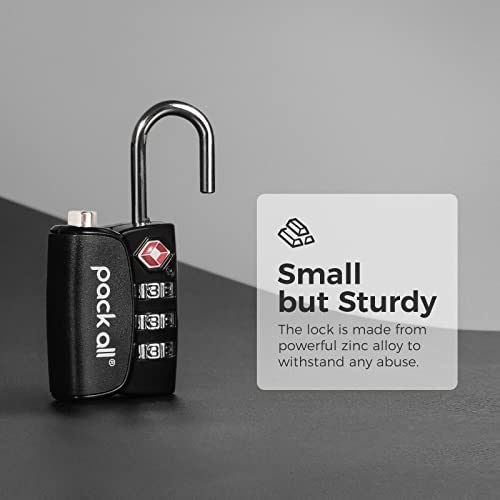 pack all TSA Approved Travel Luggage Locks, Resettable 3-Digit Code