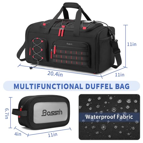 BOSSTIN Gym Bag for Men & Women, 45L-50L Expandable Sports Duffle Bag - color: Black
