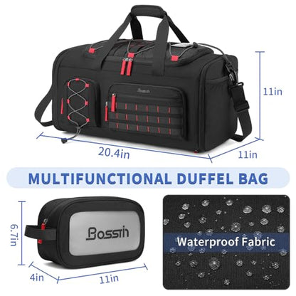 BOSSTIN Gym Bag for Men & Women, 45L-50L Expandable Sports Duffle Bag - color: Black