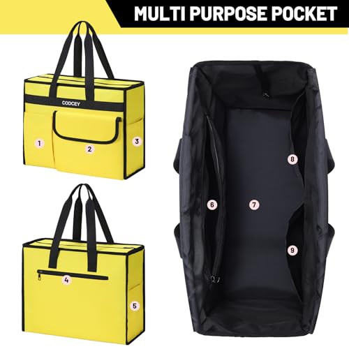 Large Utility Shoulder Tote Bag with Multi Pockets for Travel