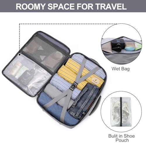 Personal Item Backpack for Women, 35L TSA Carry On Backpack Flight Approved - color: Light-grey, size: Large-25L