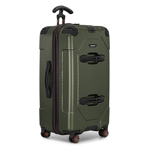 Traveler's Choice Maxporter II Polycarbonate Hardside Trunk with Spinner Wheels, Green, 28-Inch Medium Trunk - color: Dark Green, size: 28-inch Medium Trunk