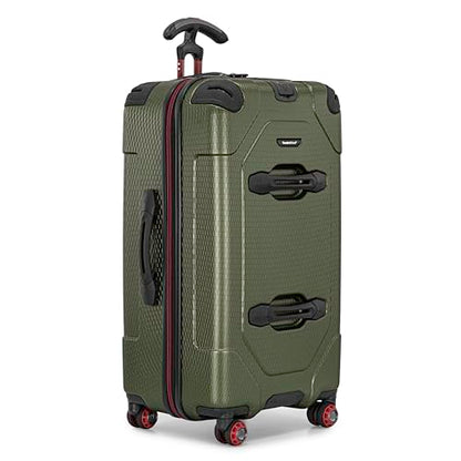 Traveler's Choice Maxporter II Polycarbonate Hardside Trunk with Spinner Wheels, Green, 28-Inch Medium Trunk - color: Dark Green, size: 28-inch Medium Trunk