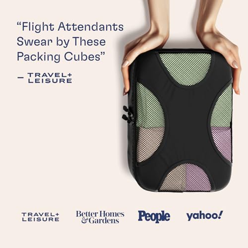 Shacke 8 Set Packing Cubes for Travel, Shoe & Toiletry Bags (Black) - color: 8 Set - Black, size: Set of 8