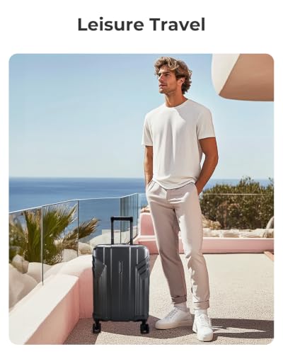 BAGSMART Expandable Carry On Luggage 22x14x9 Airline Approved, Cherry Red - color: Cherry Red, size: Expandable Carry On 20 Inch