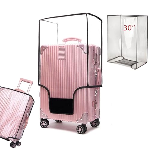 30" Clear PVC Luggage Cover Protectors Thicken Transparent Waterproof Suitcase for Spinner Wheels Suitcase - color: 30 Inch Luggage Cover