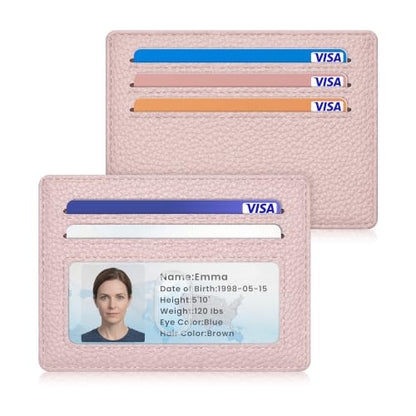 Airkit Small Slim ID Case, Womens Credit Card Holder Wallet, RFID Sleeve - color: Dusty Pink