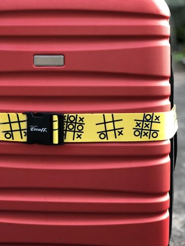 Teeoff 2 Pack Elastic Luggage Straps Suitcase Belts Travel Bag Accessories Adjustable 220CM (Yellow Symbol) - color: Yellow Symbol