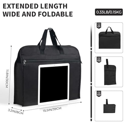 M&G 12x15 in Large Zipper Pouch with Handle, A4 Foldable Heavy-Duty Waterproof Oxford Zipper Document Bag, File Organizer for Office Travel Books Papers Filing Folder, Double Layer 1 Pack (Black) - color: Black, style: Heavy-Duty Double Layer Zipper