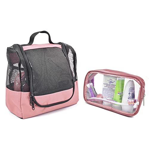 The Fine Living Co. Portable Shower Caddy Hanging Mesh Shower Caddy,10x4x8" - color: Pink
