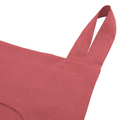 Amazhiyu 100% Linen Door Hanging Laundry Hamper Bag, 19x27 Inches Red - color: Red