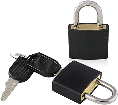 8 Pc Metal Padlock Solid Brass Luggage, Backpack, Diary, Jewelry Box, Crafts, School Teaching Lock with Key and Durable Cover (Small, Blue, Yellow) - color: Blue, Yellow, size: Small