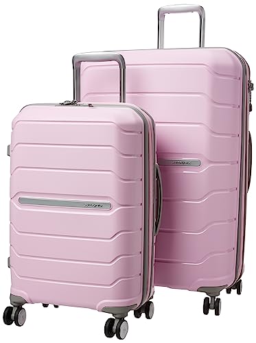 Samsonite Freeform 2-Piece Luggage Set - Carry-On & Large Checked Luggage with Dual Spinner Wheels - Durable Polypropylene Hardshell - TSA Lock, Airline-Approved - Expandable Hard Shell - Pink Rose - color: Pink Rose, size: 2-Piece Set (Carry-on/Large)