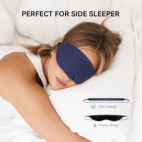 Mavogel Cotton Sleep Mask with Updated Bending Nose Design, 100% Handmade - color: Starry Blue